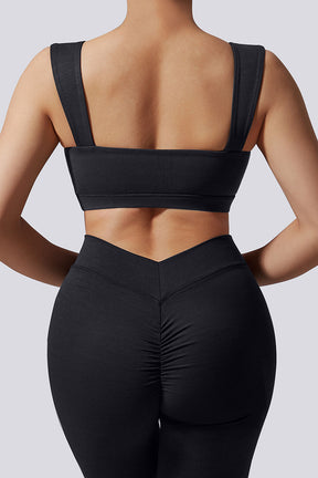 V Waisted Butt Lifting 2Pcs Flared Legging Set