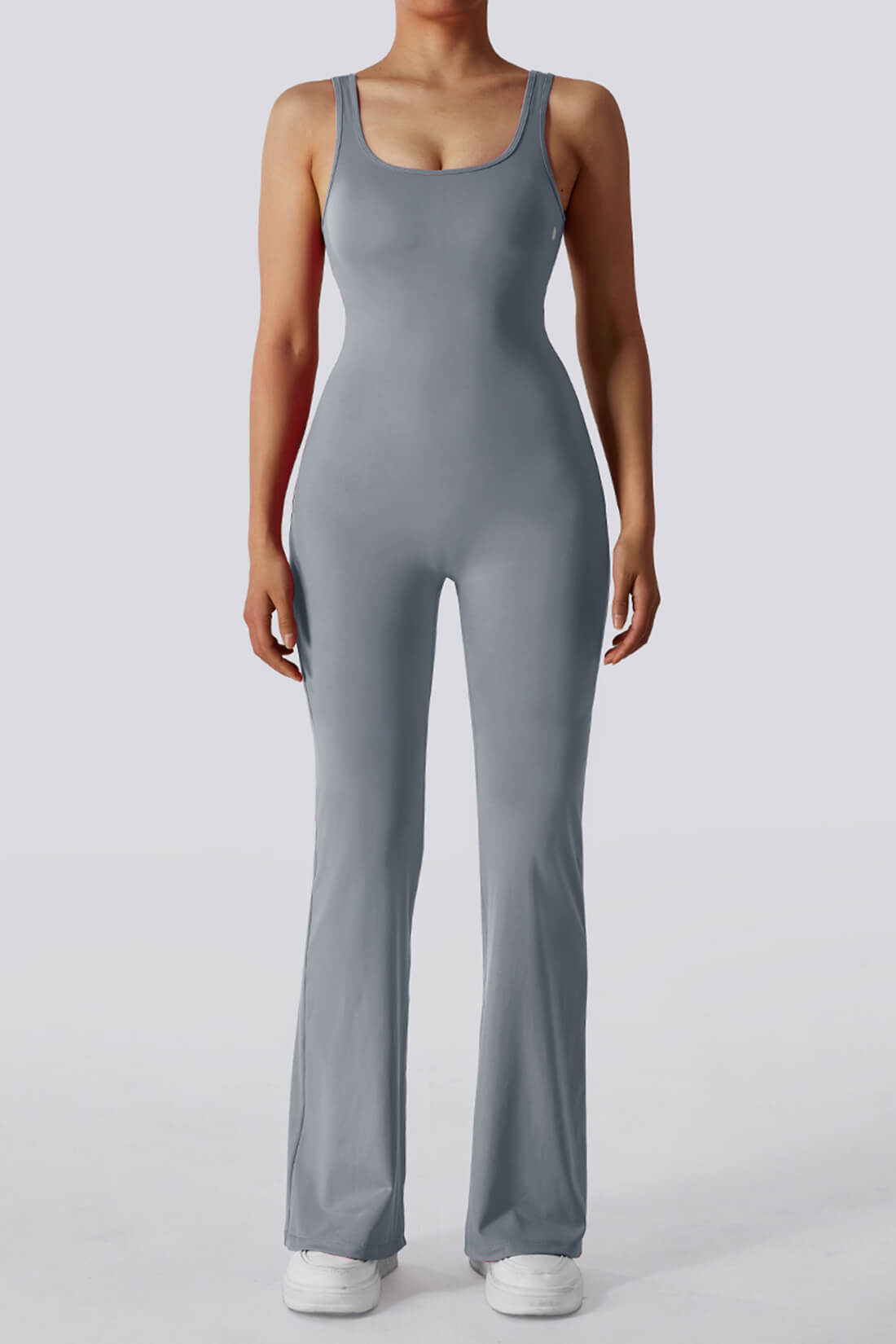 V-Back Butt Lift Flared Leg Jumpsuit