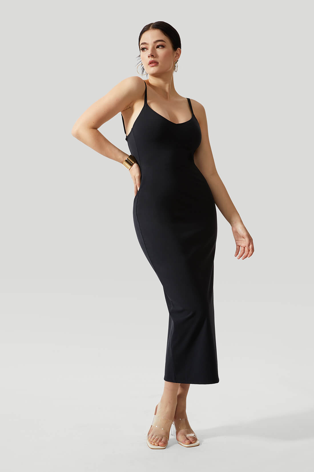 Sexy Backless Crossed Strappy Dress With Built-In Shapewear