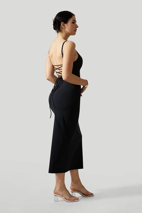 Sexy Backless Crossed Strappy Dress With Built-In Shapewear