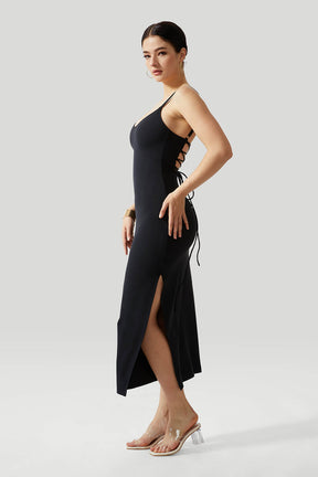 Sexy Backless Crossed Strappy Dress With Built-In Shapewear