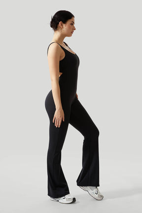 V-Back Butt Lift Flared Leg Jumpsuit