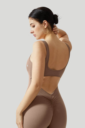 V-Back Butt Lift Flared Leg Jumpsuit