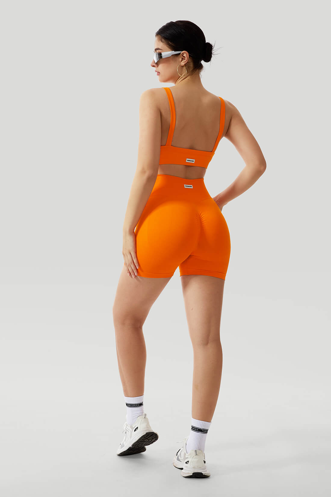 V Waist Short Threaded Spaghetti Strap Sport Suit