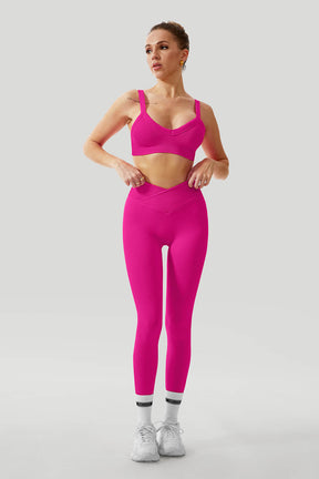 V Waist Legging Threaded Spaghetti Strap Sport Suit