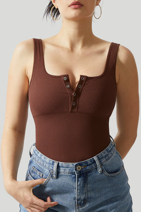 Thread Press Button Tummy Control Bodysuit