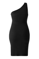 Threaded One Shoulder Mini Dress With Built-In Shapewear