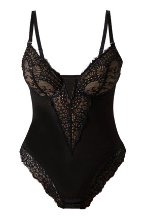 Lace Deep-V Shapewear Bodysuits