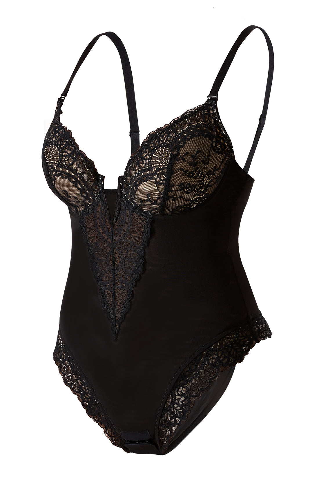 Lace Deep-V Shapewear Bodysuits