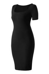 Short Sleeve Midi Dress With Built-In Shapewear