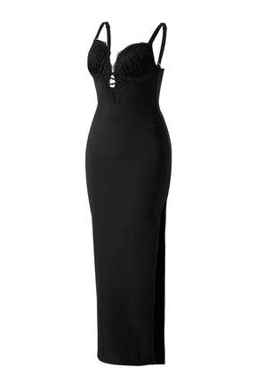 Lace Push Up Maxi Dress With Built-in Shapewear