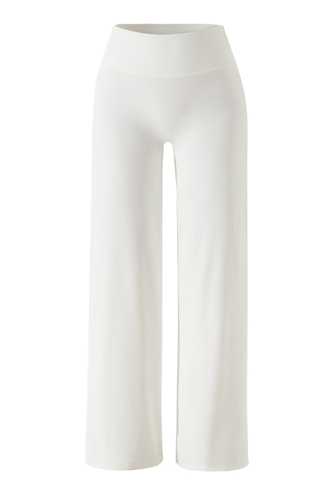 Micro Ribbed Solid Color Wide Leg Pant