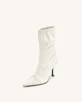 Bottines en cuir avec détails à panneaux Joanne - Blanc