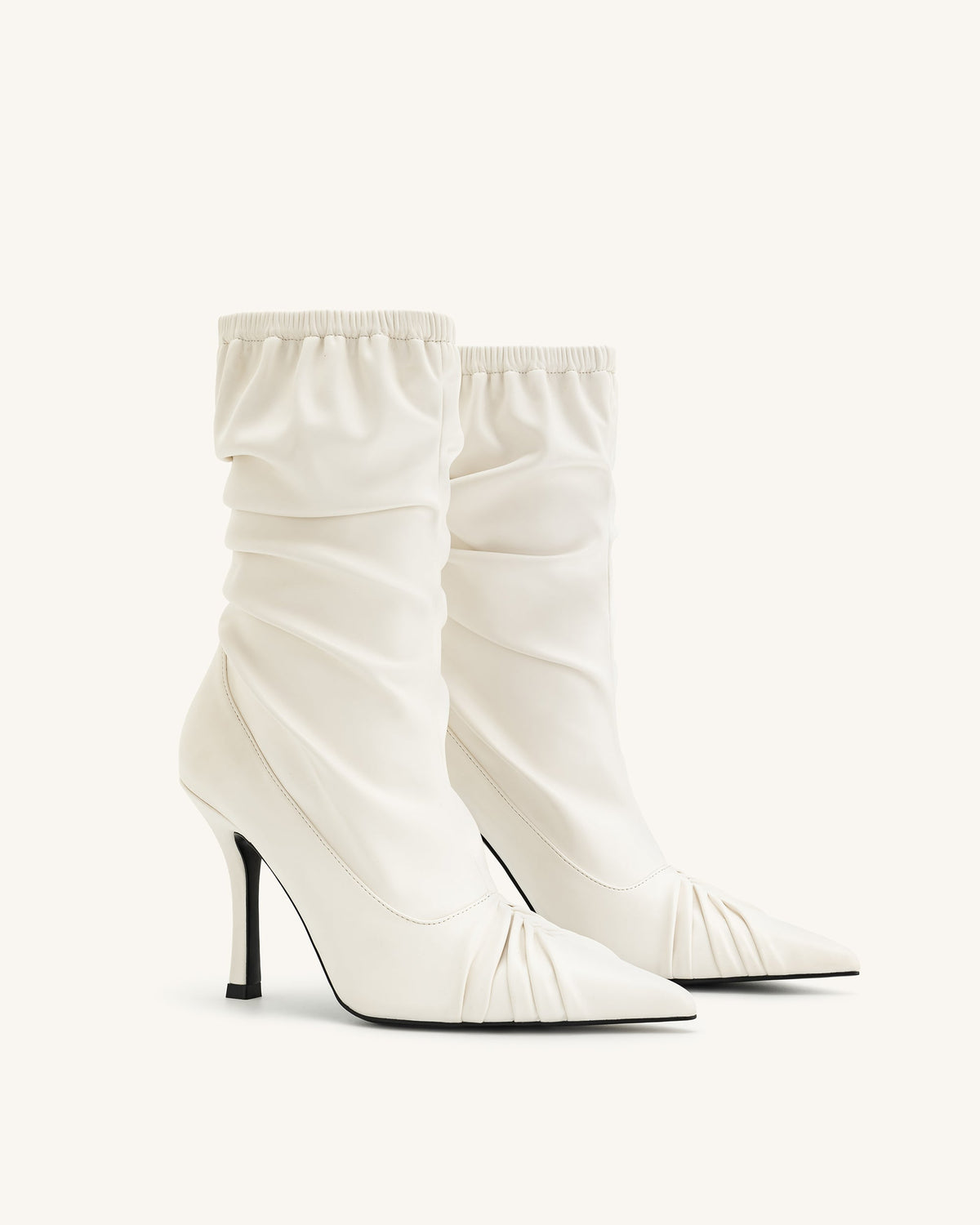 Bottines en cuir avec détails à panneaux Joanne - Blanc