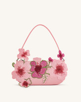 Leona Sac d'Épaule Orné de Perles - Rose