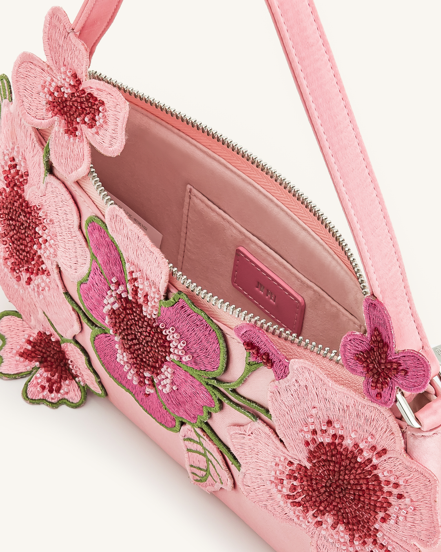 Leona Sac d'Épaule Orné de Perles - Rose