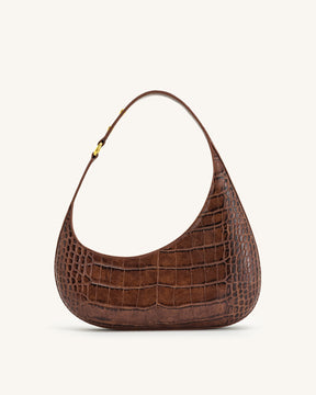 Sac à bandoulière Harlee - Croco Marron