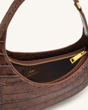 Sac à bandoulière Harlee - Croco Marron