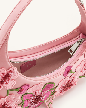 Sac à épaule brodé Harlee - Rose