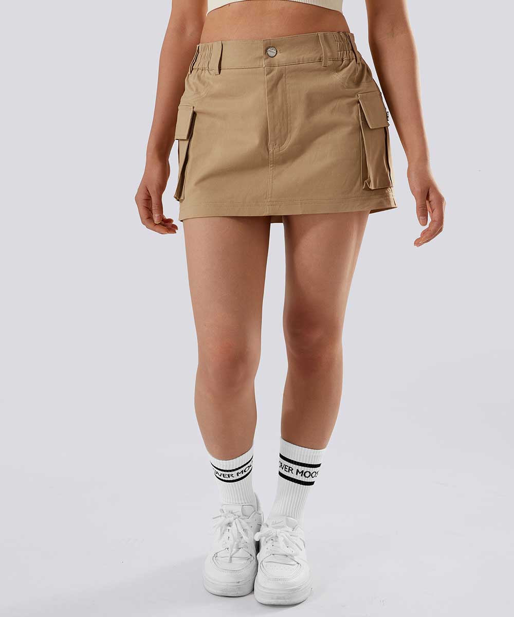 Flap Pocket Cargo Short Skirt