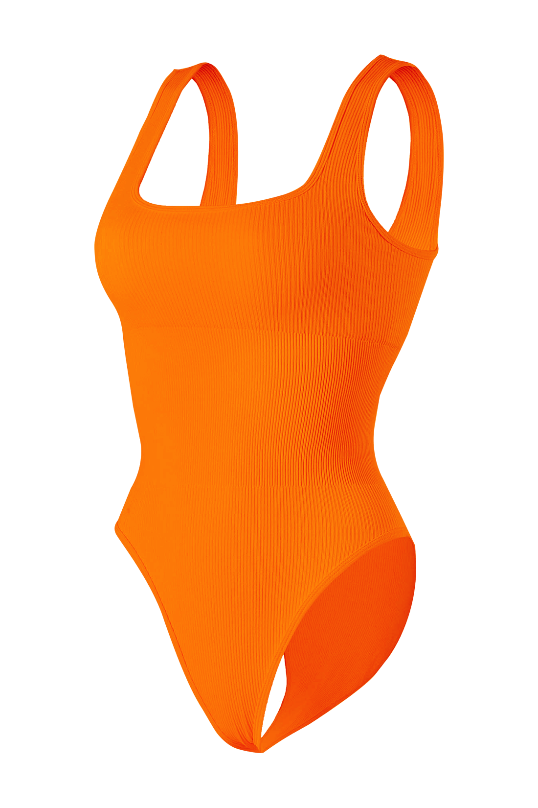 Ribbed Tummy Control Solid Color Sleeveless Seamless Bodysuit