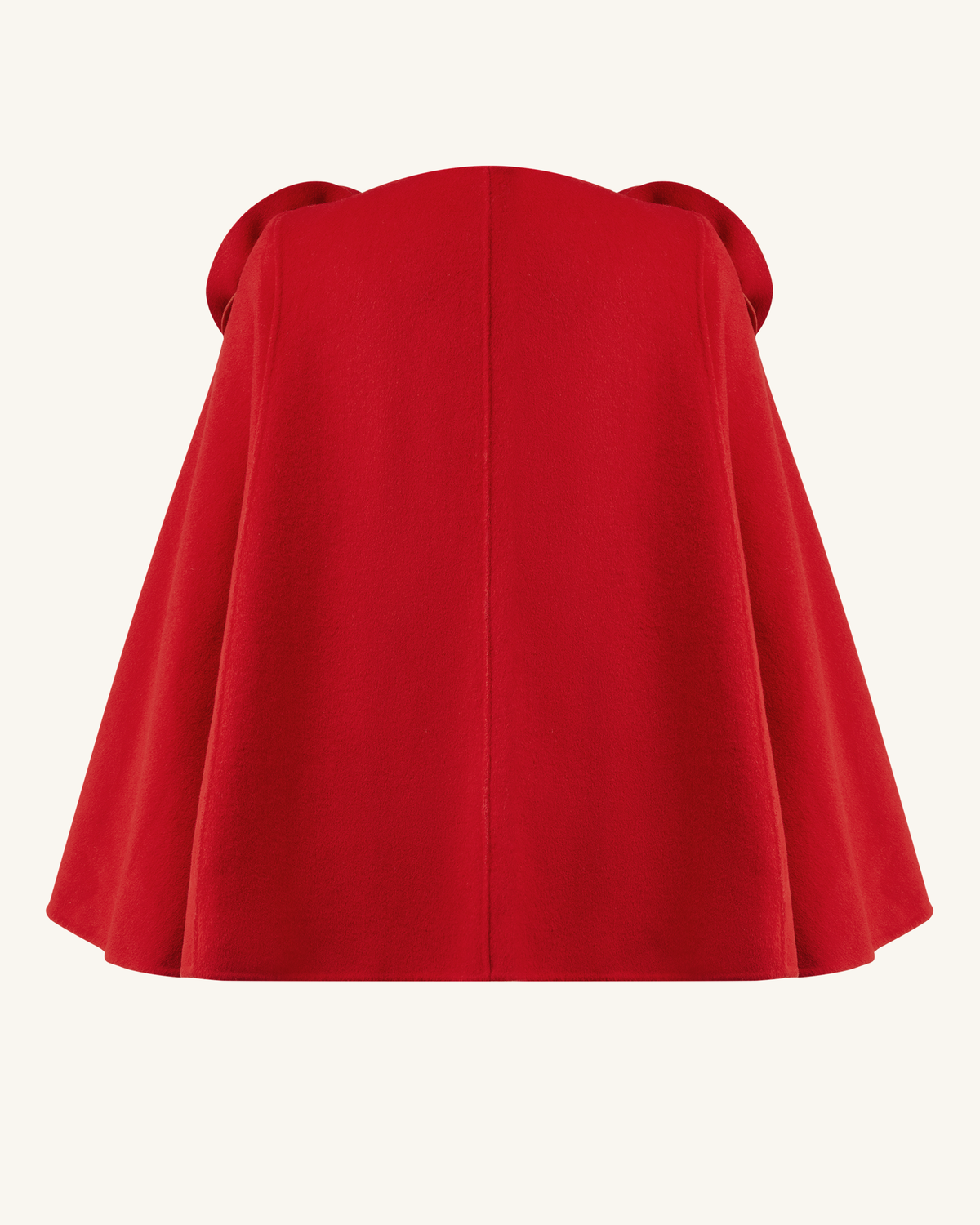 Manteau Cape Clara avec Appliques Florales - Rouge