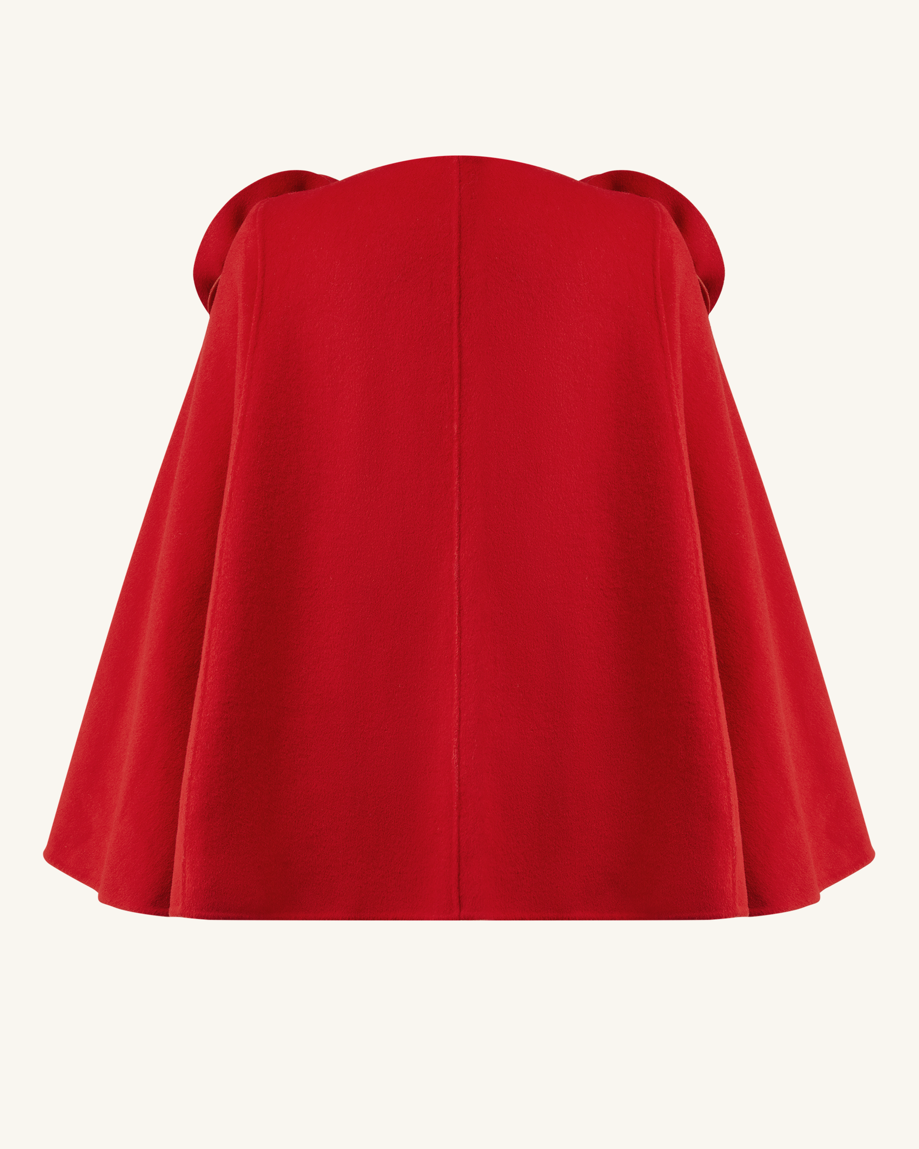 Manteau Cape Clara avec Appliques Florales - Rouge