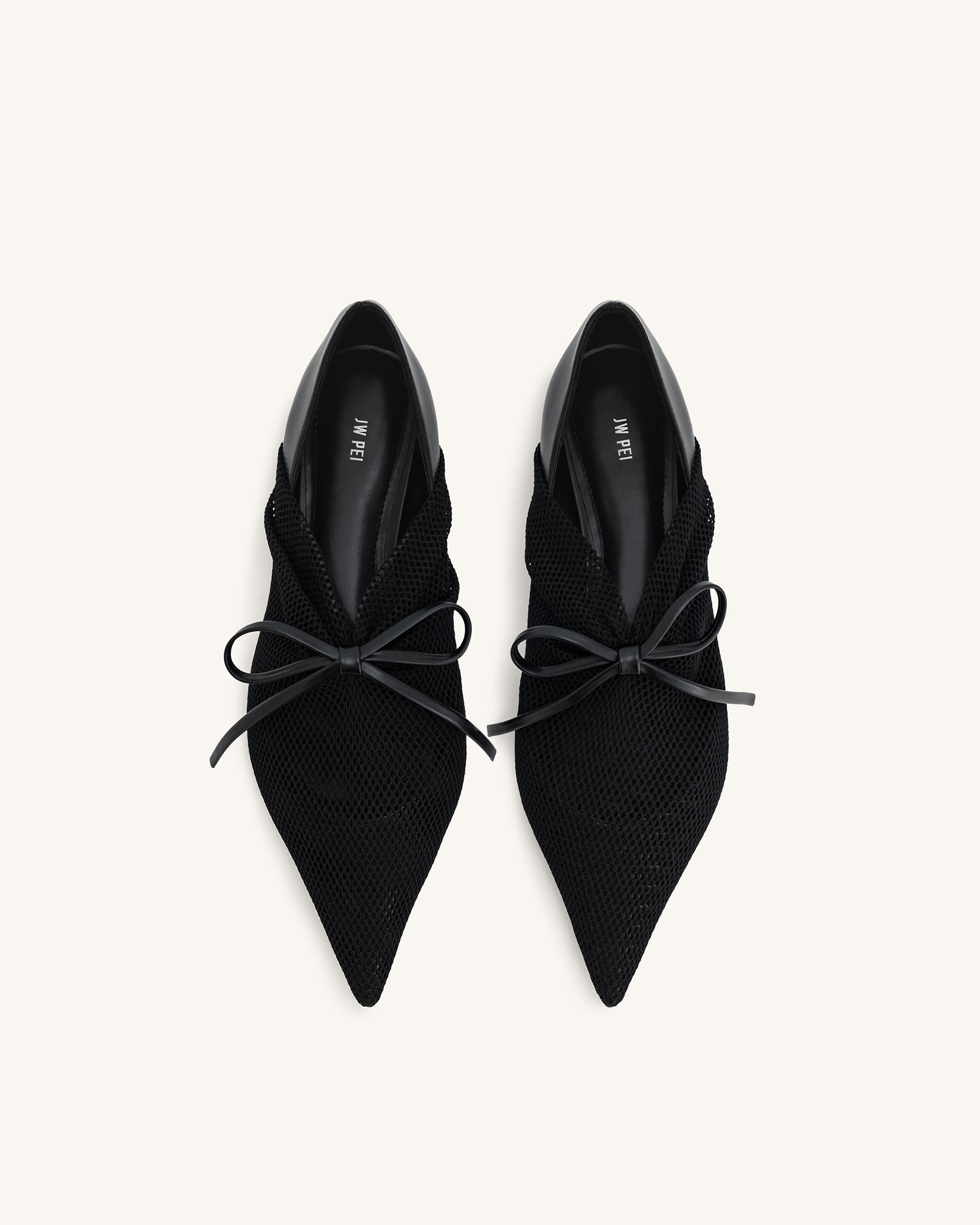 Ballerines plates en filet Reilly - Noir