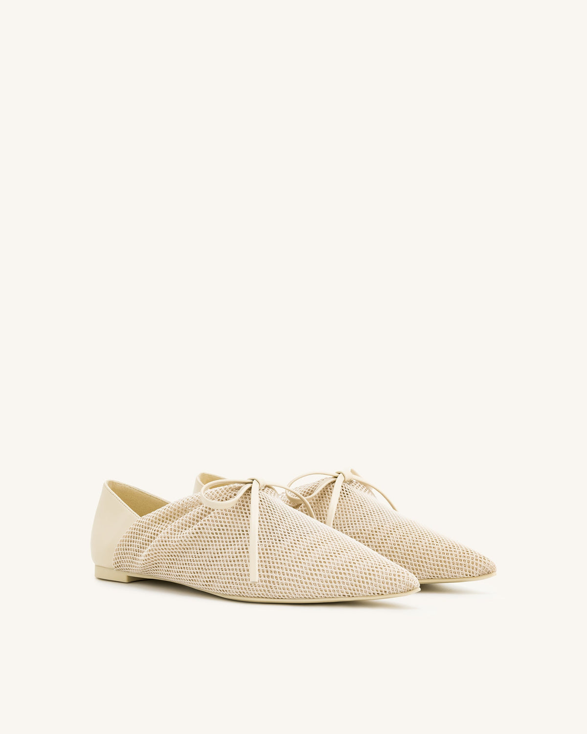 Ballotins plats de ballerine en filet - Beige