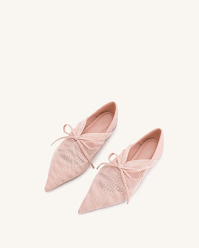 Ballerines plates en filet Reilly - Beige rose