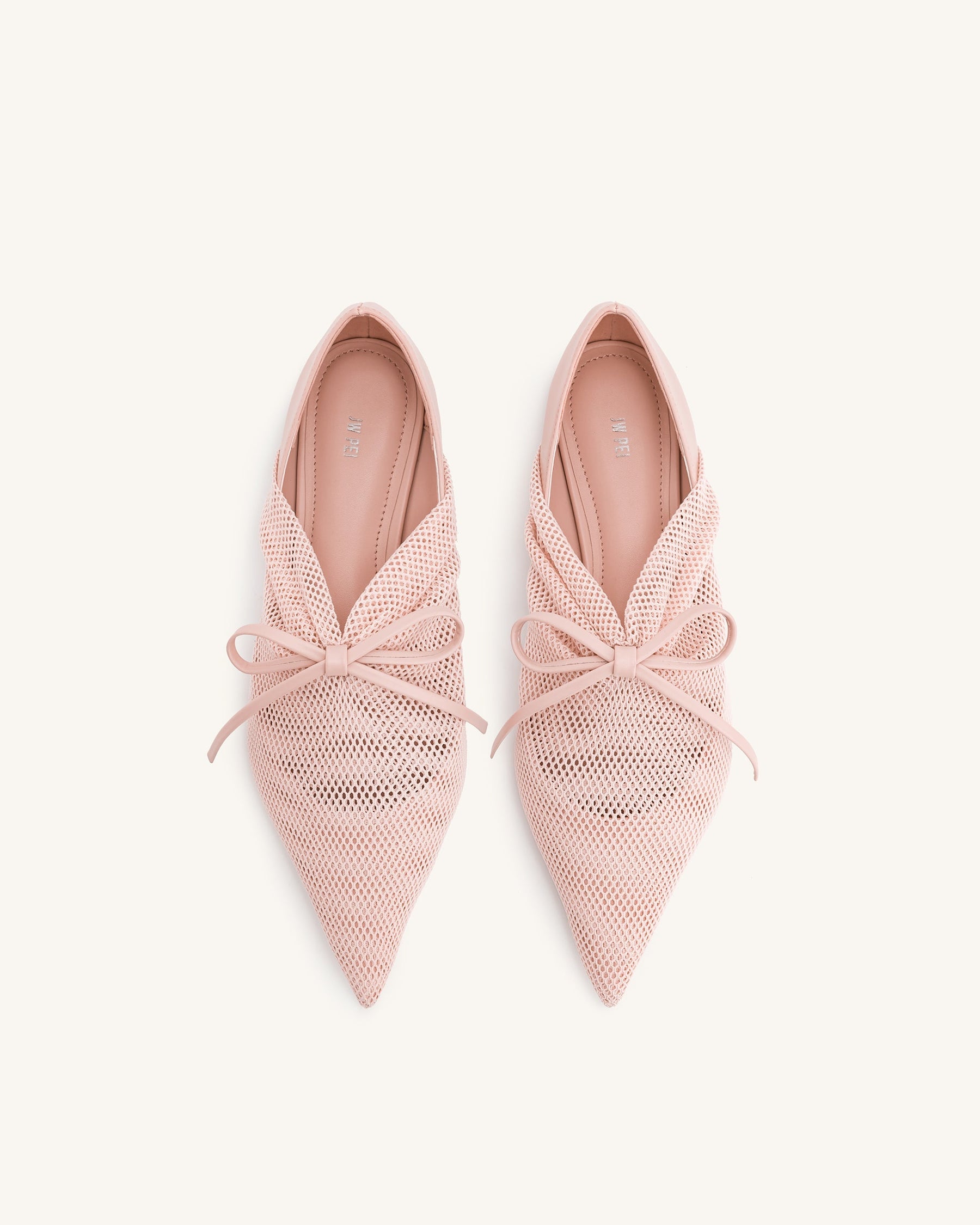 Ballerines plates en filet Reilly - Beige rose