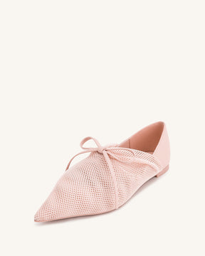 Ballerines plates en filet Reilly - Beige rose