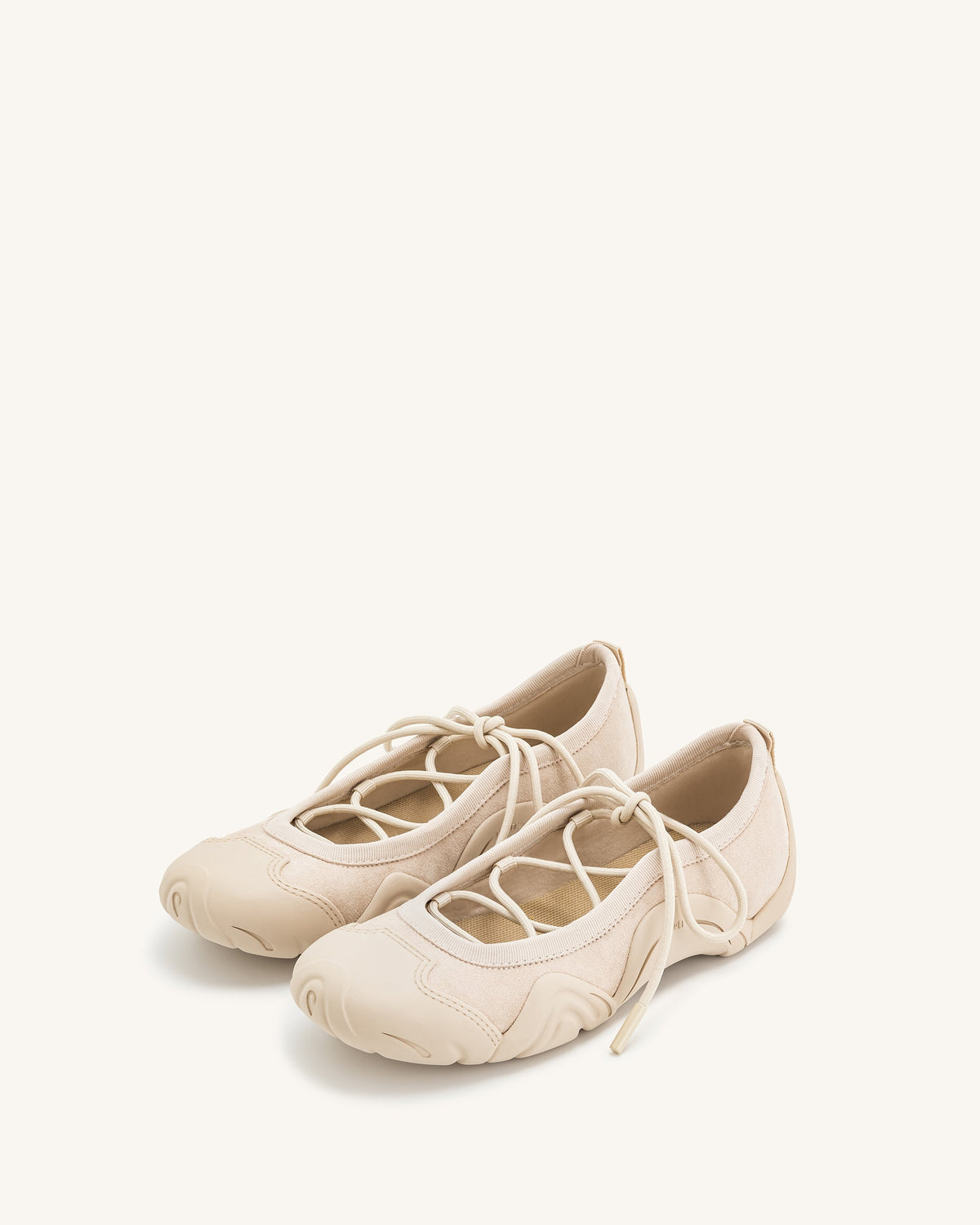 Baskets Ballerines à Lacets Caitlin - Beige