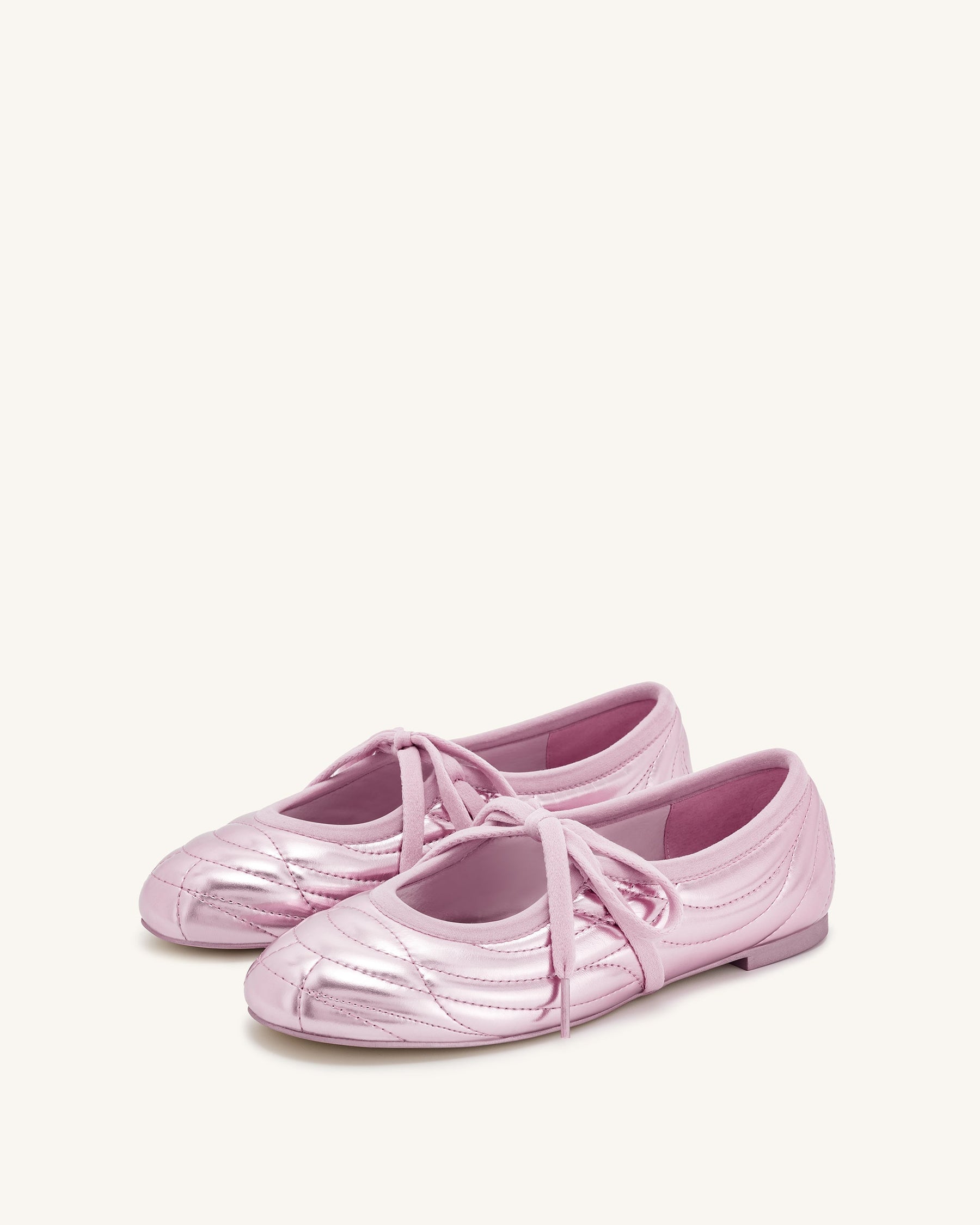 Ballerines à lacets avec surpiqûres Erika - Rose