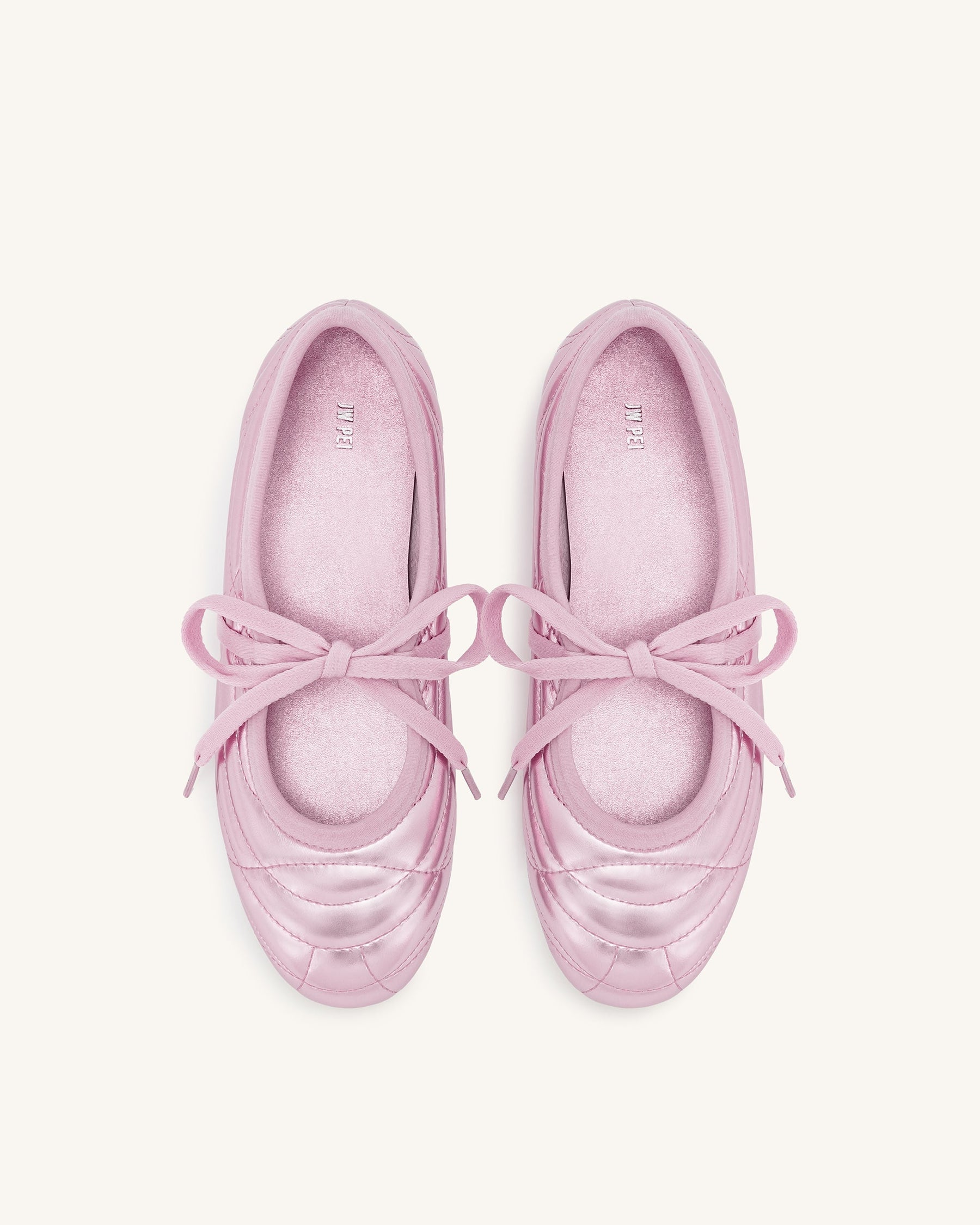 Ballerines à lacets avec surpiqûres Erika - Rose