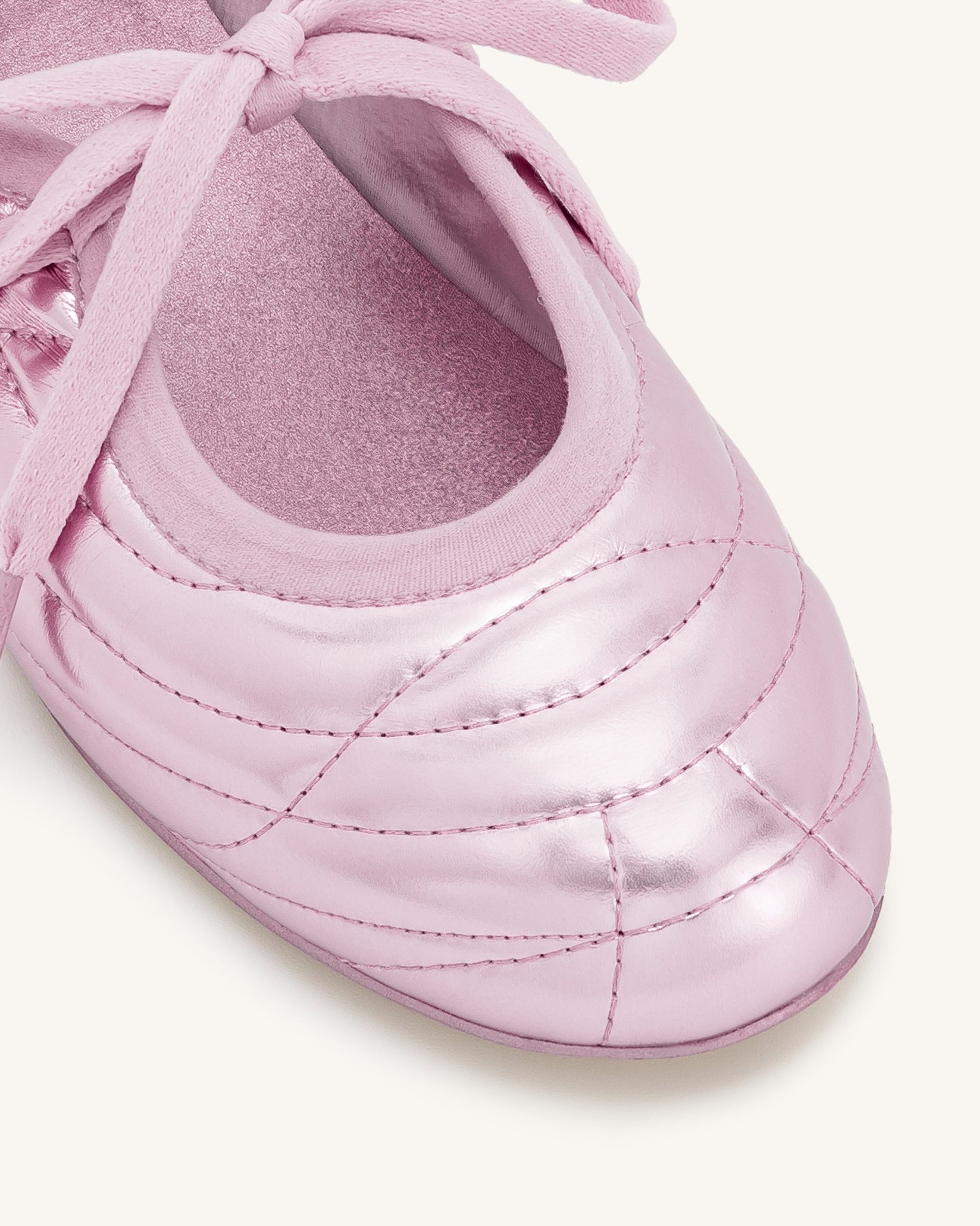 Ballerines à lacets avec surpiqûres Erika - Rose