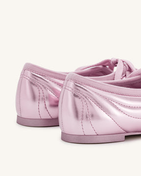 Ballerines à lacets avec surpiqûres Erika - Rose