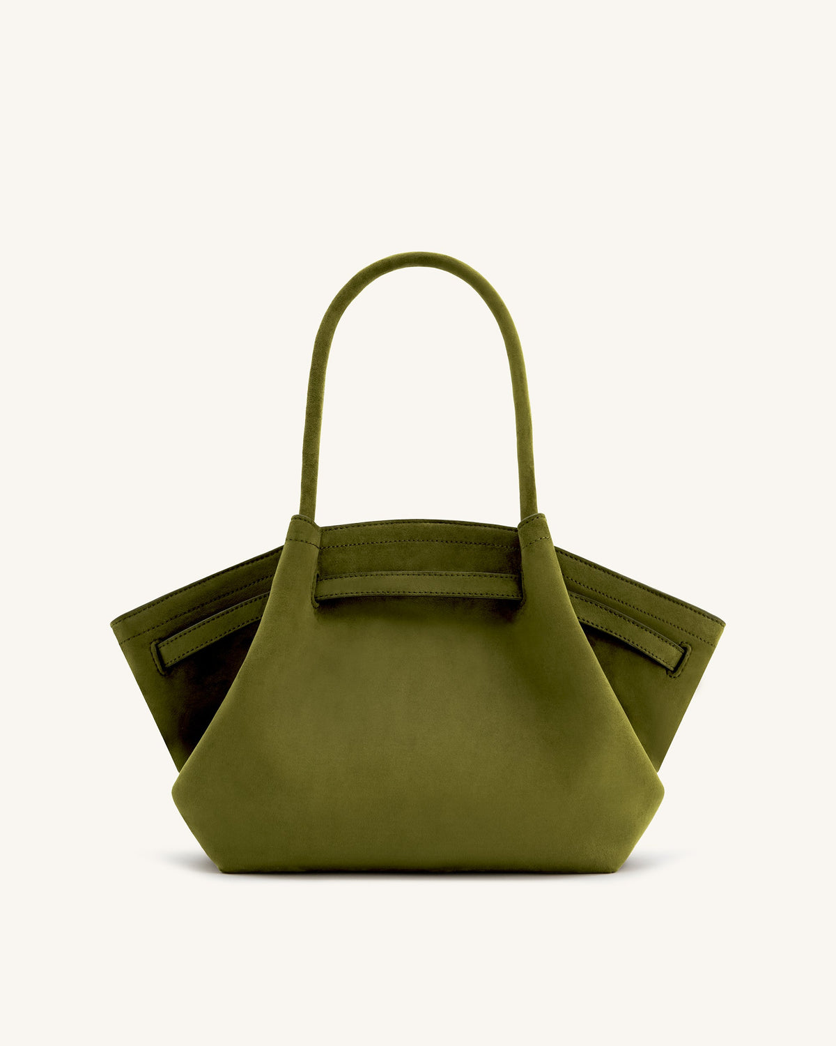 Sac fourre-tout moyen en similicuir suédé Hana - Vert Olive Foncé