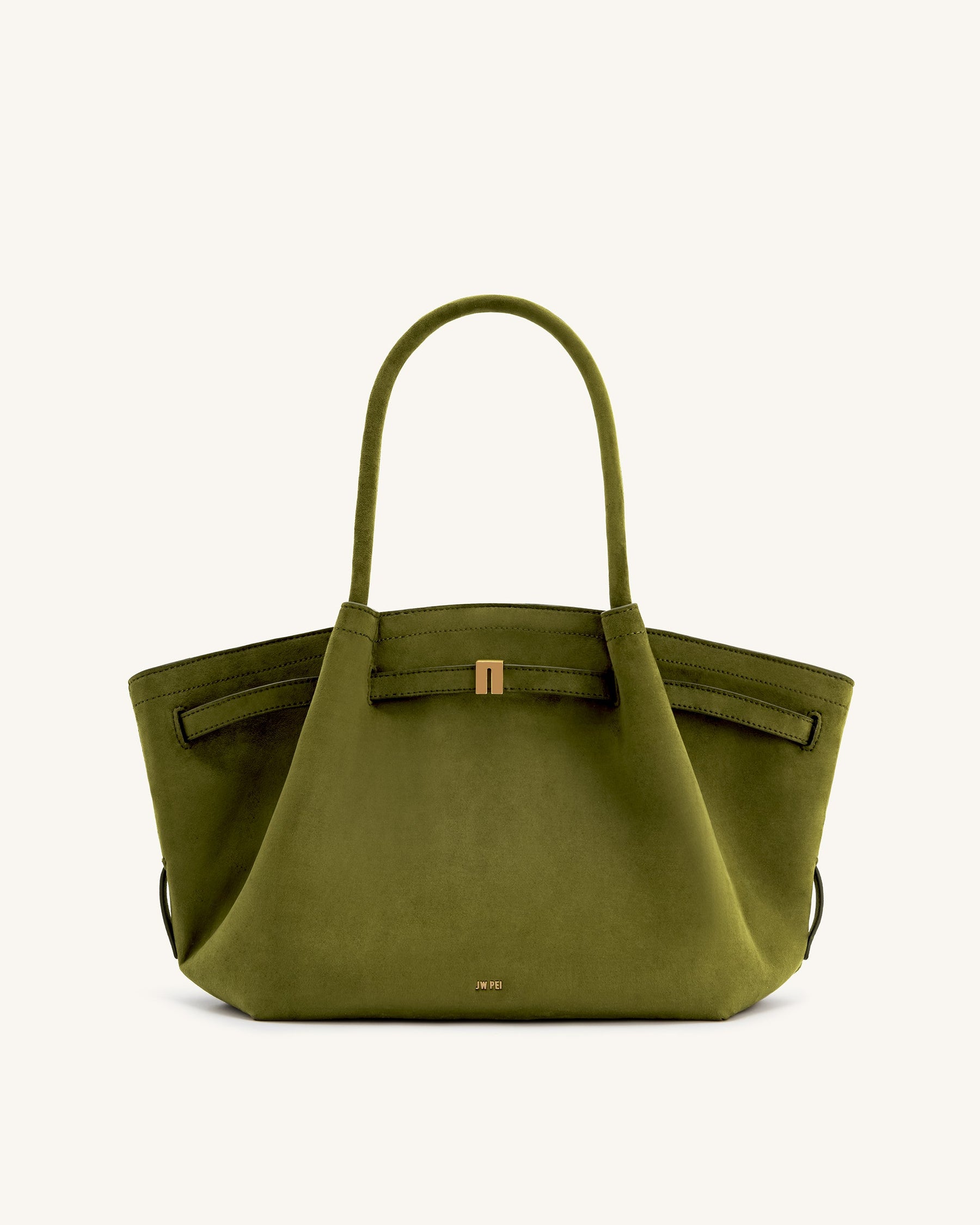 Sac fourre-tout moyen en similicuir suédé Hana - Vert Olive Foncé