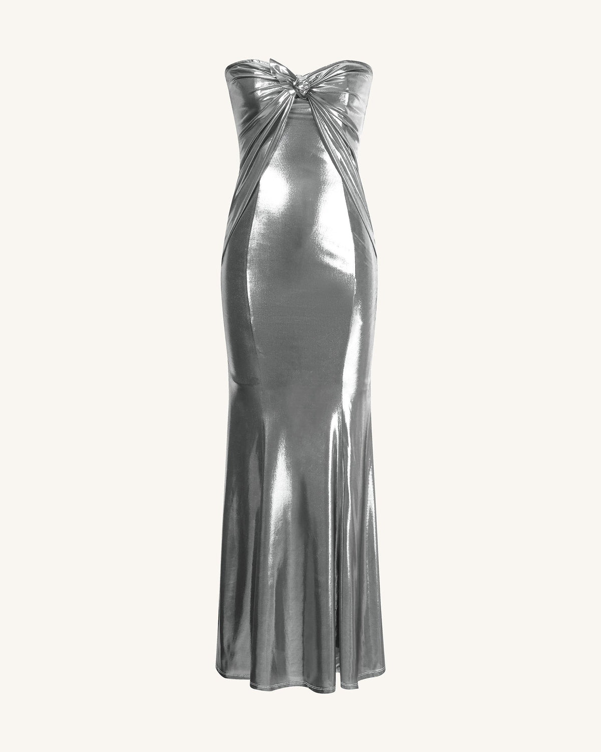 Olivia Robe Longue Tube Argentée - Argent