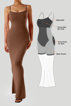 Spaghetti Strap Dress With Built in Shapewear