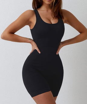 Openback Solid Color Sleeveless Seamless Romper