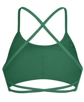 Solid Color Multi Strap Backless Seamed Bra