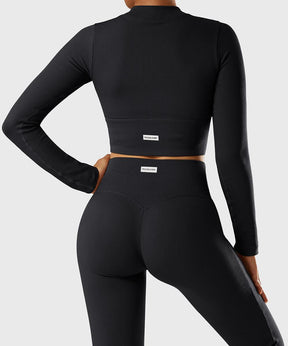 Solid Ribbed Flared Seamless Legging