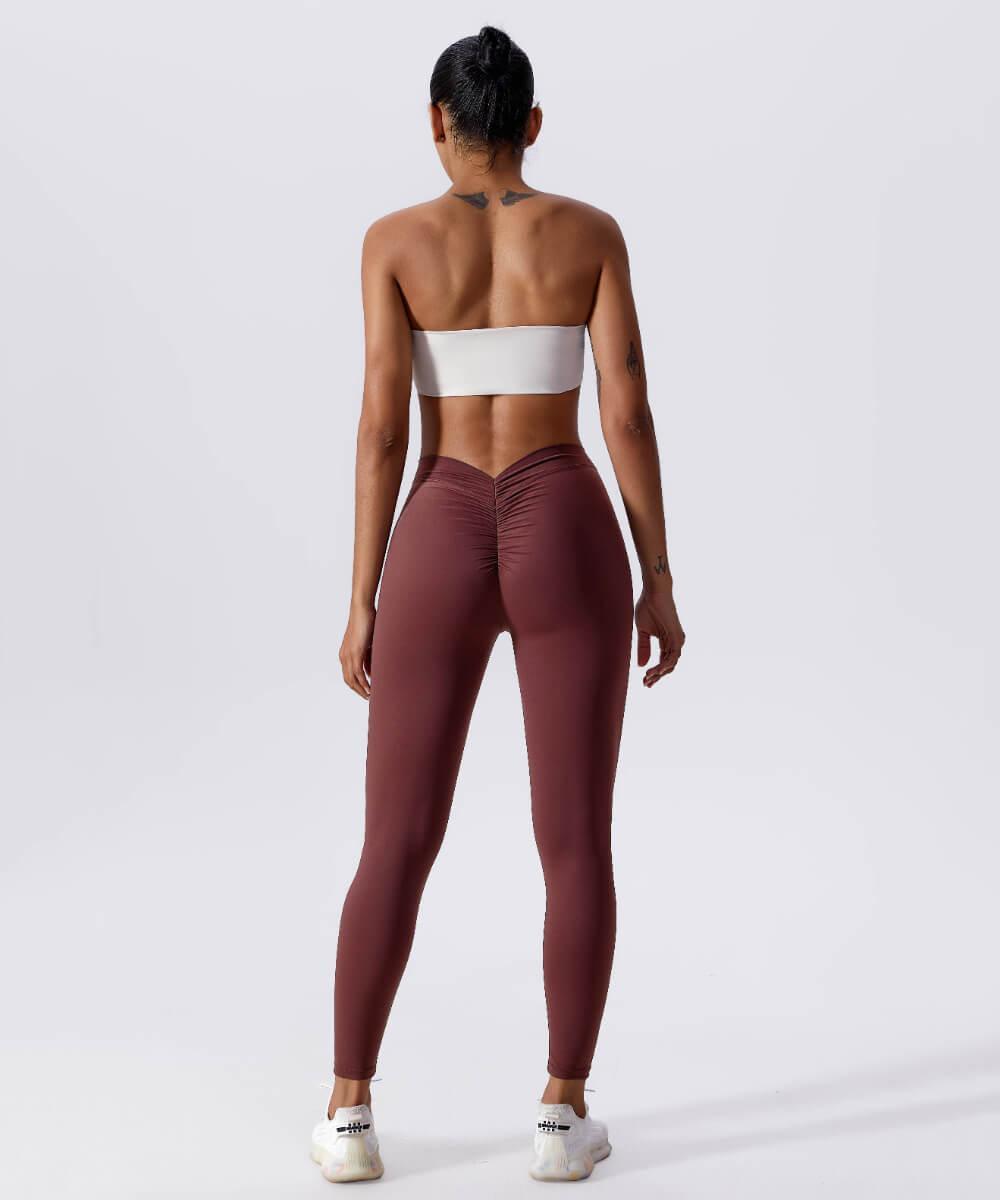 Solid V Back Butt Lift Seamed Legging