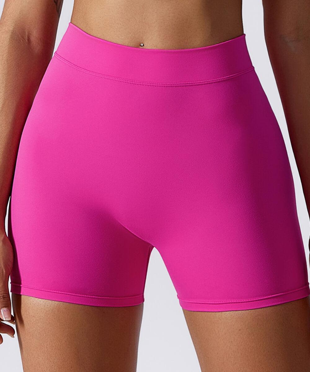 Solid V Back Butt Lift Seamed Short