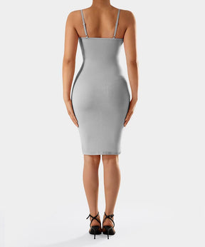 Spaghetti Strap Bodycon Dress With Built in Shapewear