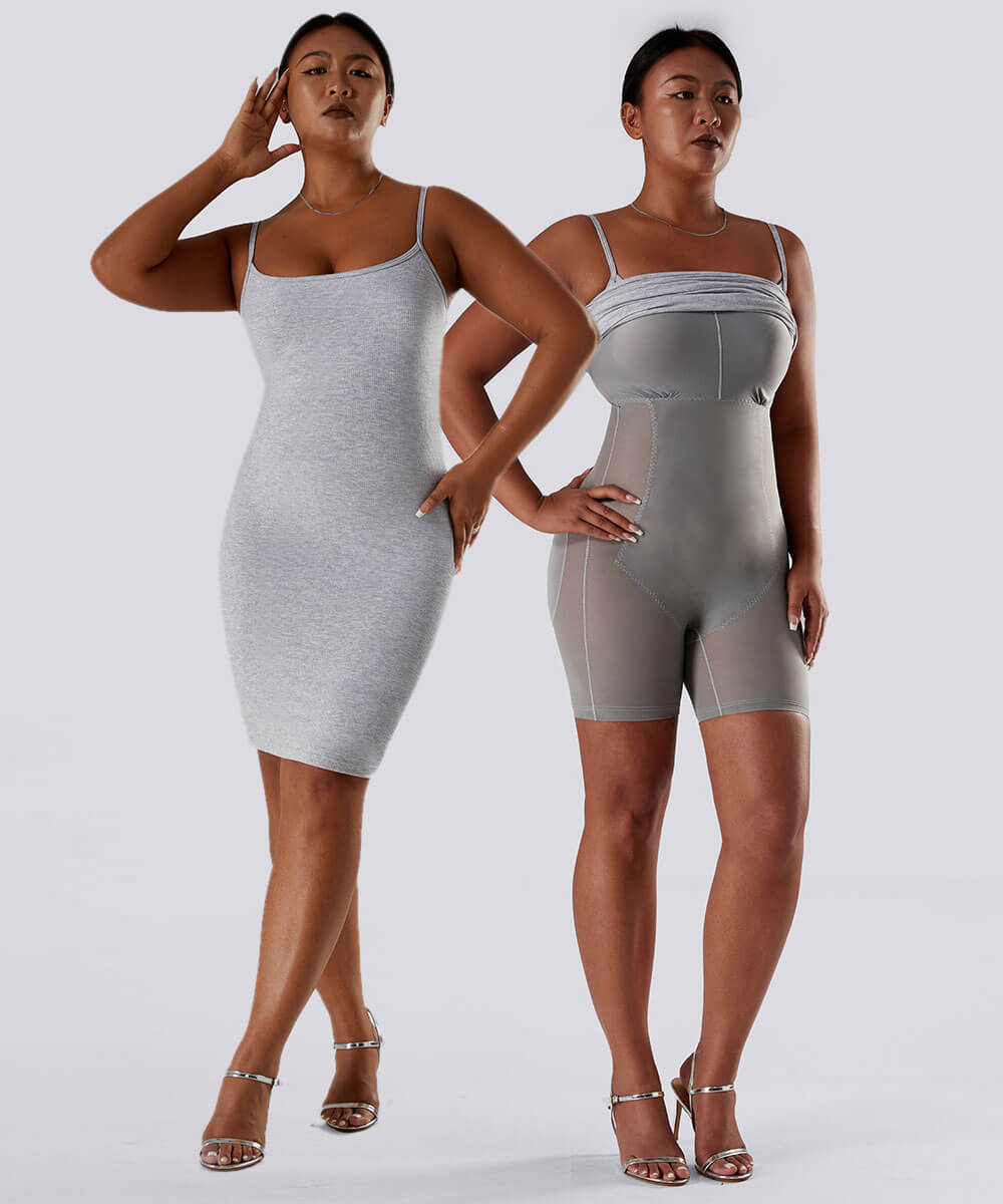 Spaghetti Strap Bodycon Dress With Built in Shapewear