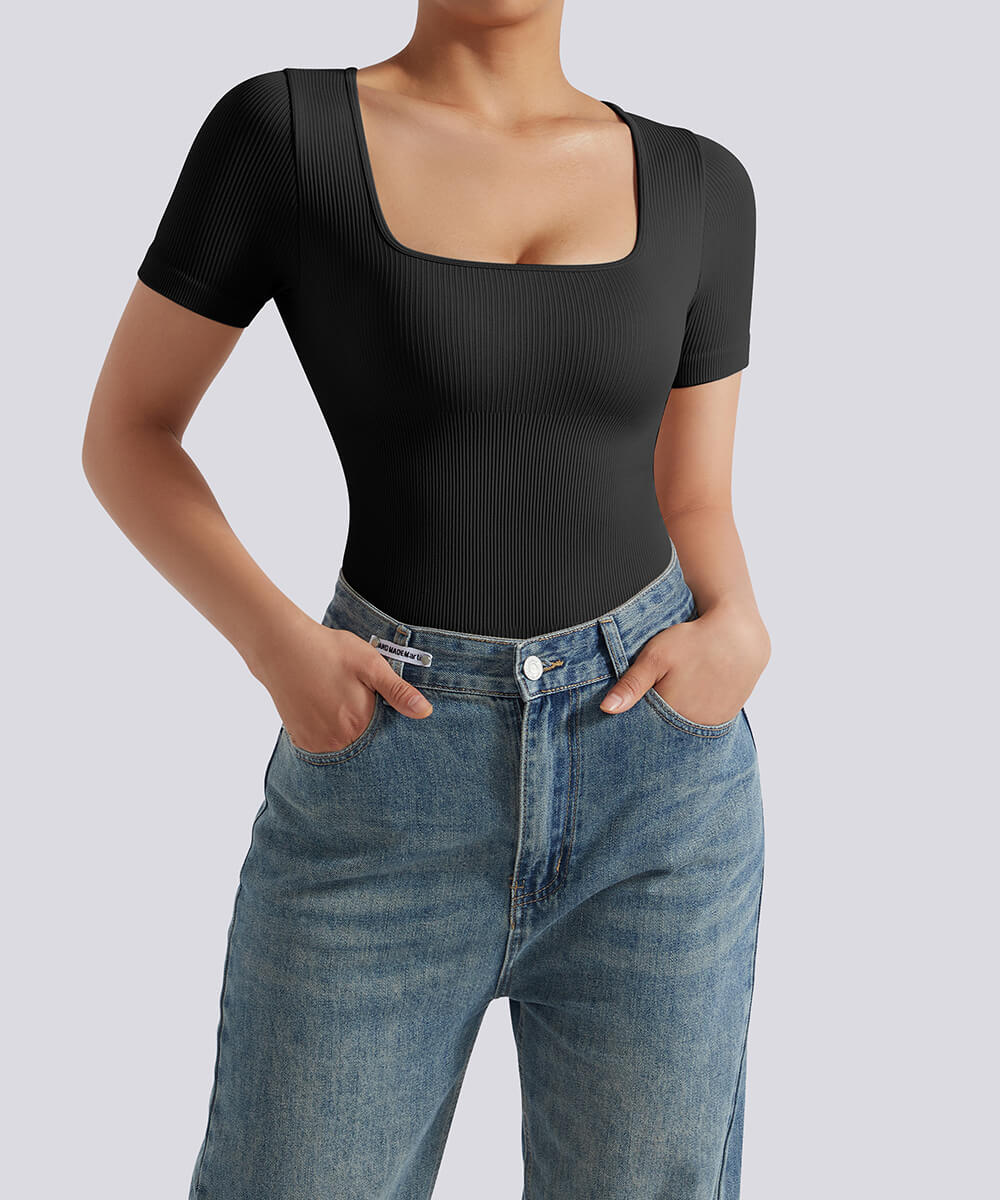 Square Neck Tummy Control Bodysuit