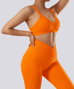 V Waist Legging Threaded Spaghetti Strap Sport Suit